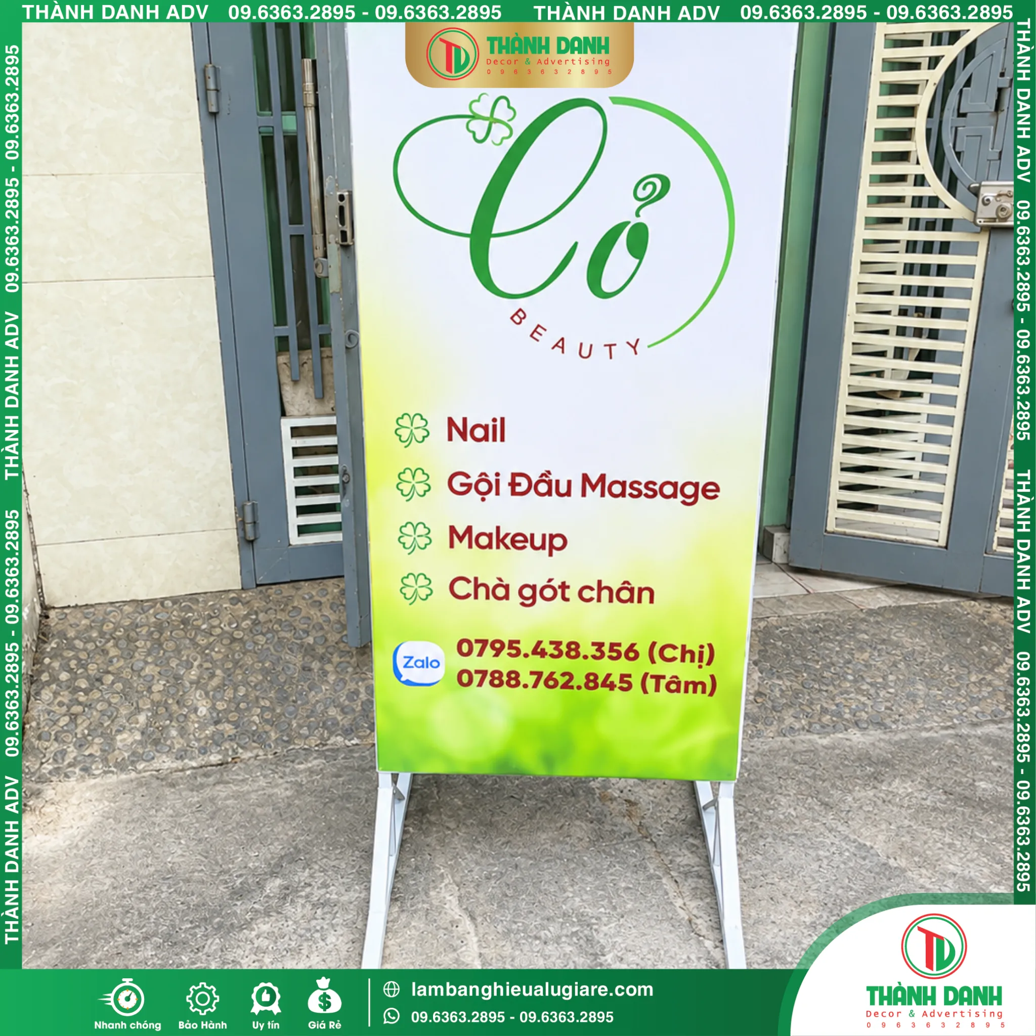 Hộp đèn bạt Cỏ Beauty - in hộp đèn Hiflex giá rẻ