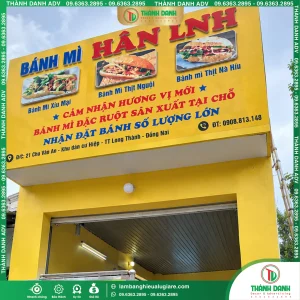 Làm Bảng Hiệu Alu Đồng Nai Tiệm Bánh Mì Hân Linh Đẹp, Giá Rẻ