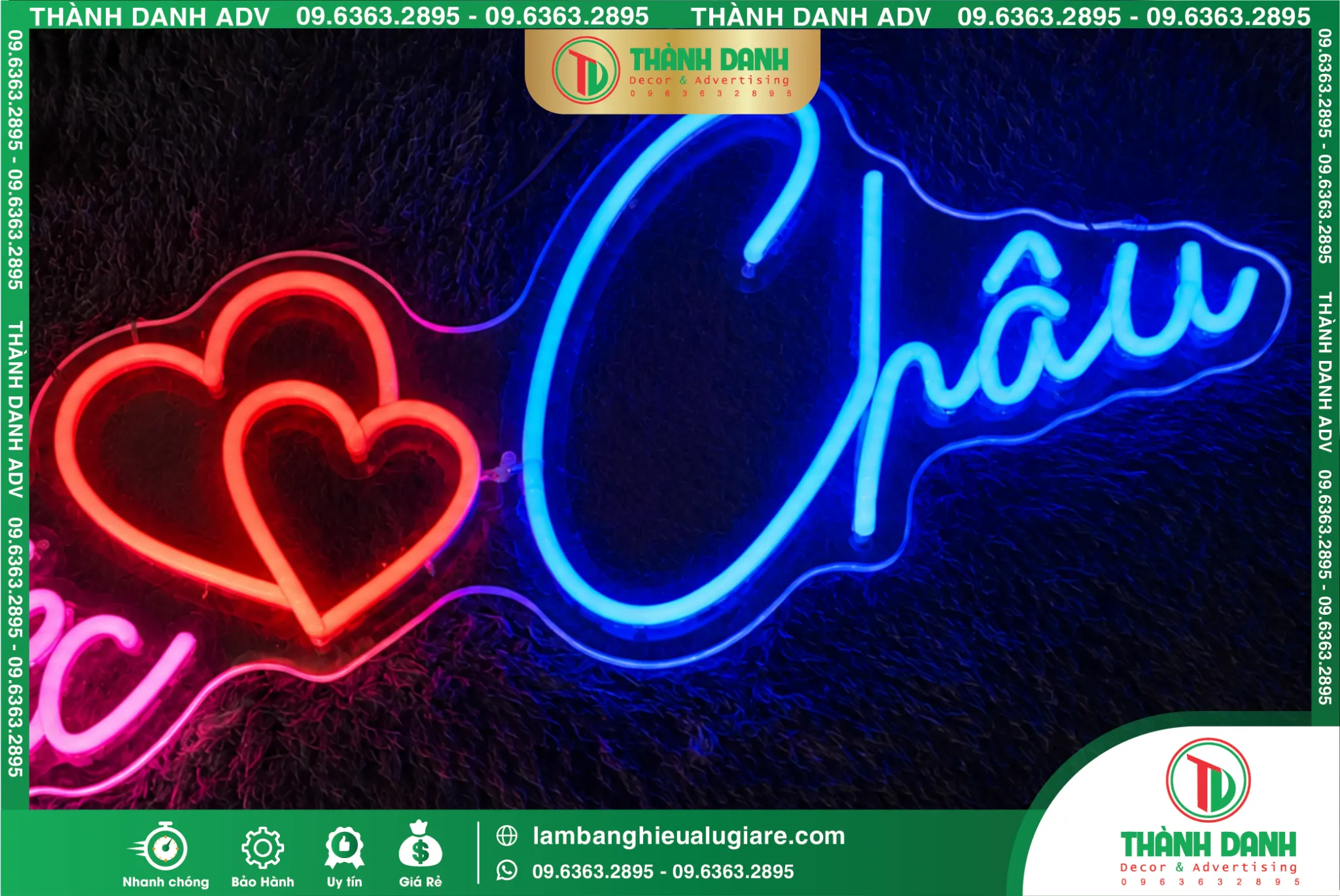 LED Neon Sign Valentine Đẹp, Giá Rẻ, Thiết Kế Theo Yêu Cầu