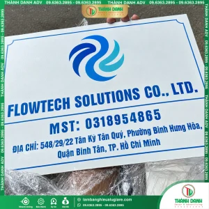 Bảng Tên Công Ty In UV FLOWTECH SOLUTIONS CO.,LTD. Uy Tín Toàn Quốc