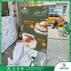 Bảng Bạt Menu Hey Mango Thiết Kế Đẹp, In Sắc Nét
