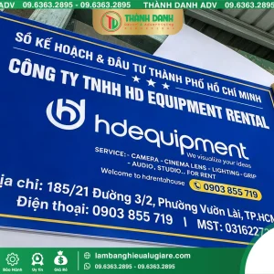 Bảng tên công ty Tân Phú Hdequipment Gía Rẻ