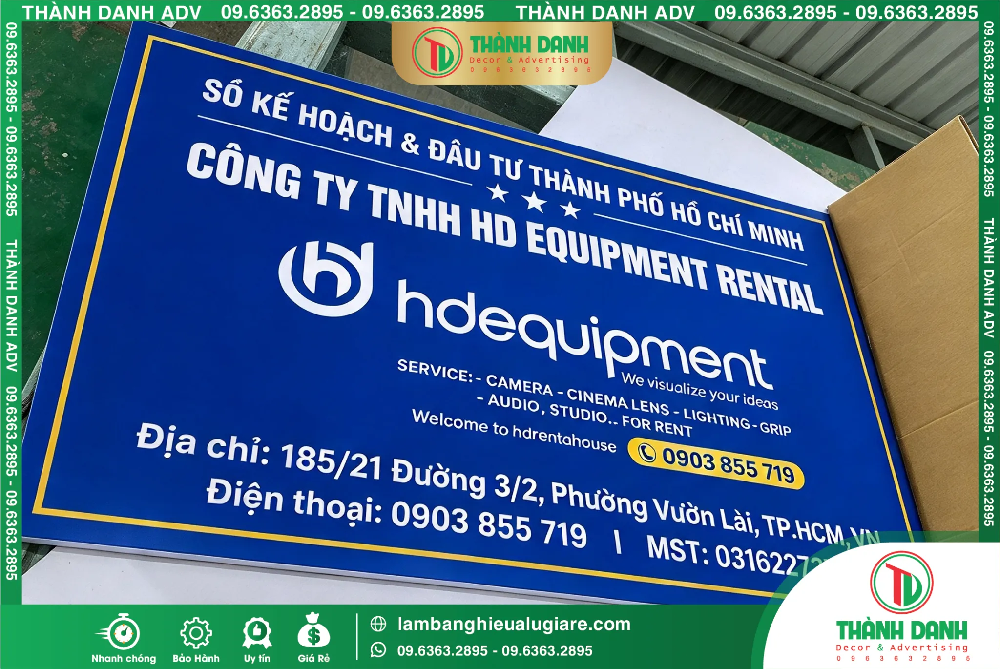 Bảng tên công ty Tân Phú Hdequipment Gía Rẻ