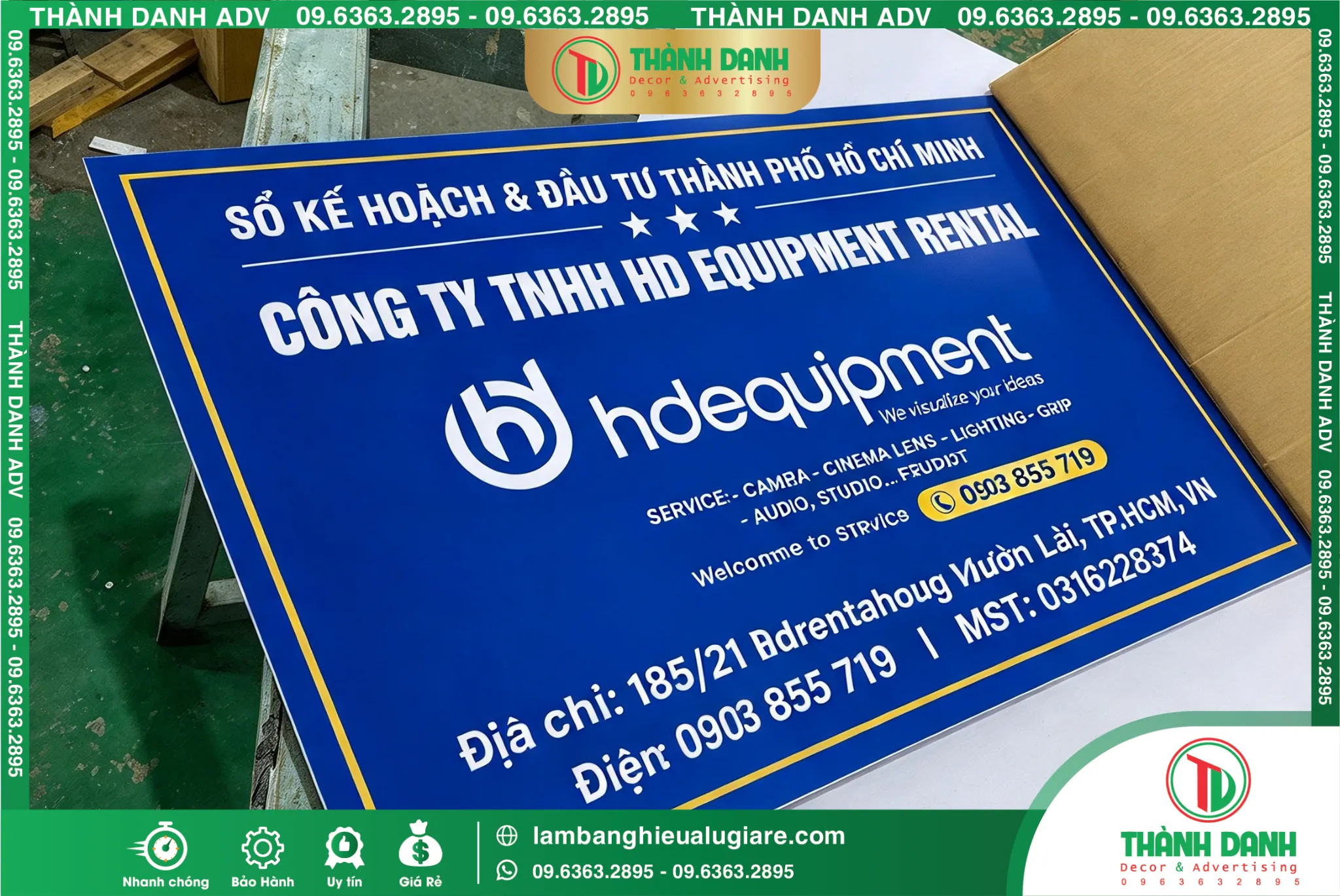 Bảng tên công ty Tân Phú Hdequipment Gía Rẻ