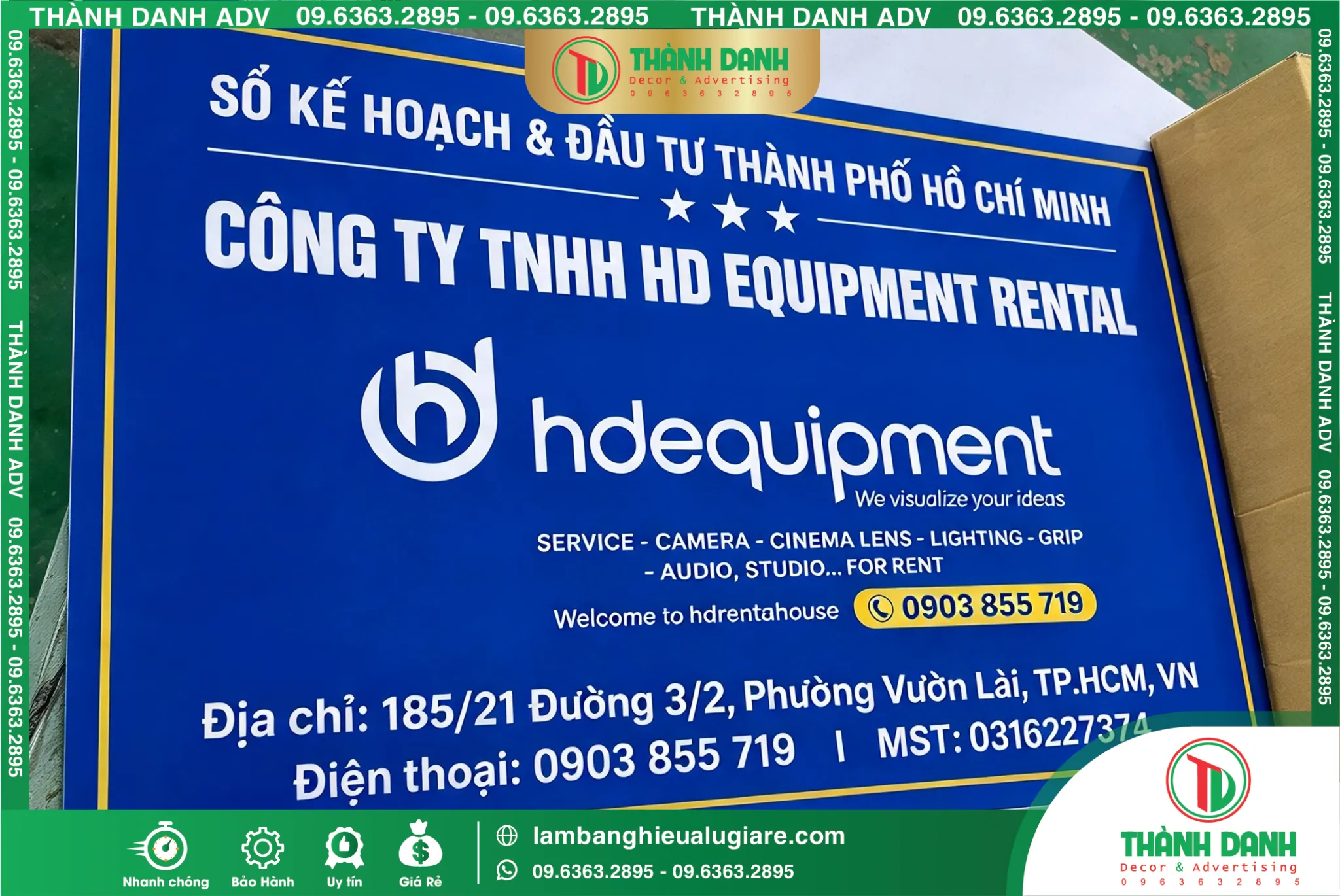 Bảng tên công ty Tân Phú Hdequipment Gía Rẻ