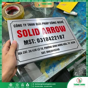 Làm Bảng Tên Công Ty SOLID ARROW Phường Bình Hưng Hòa, TPHCM
