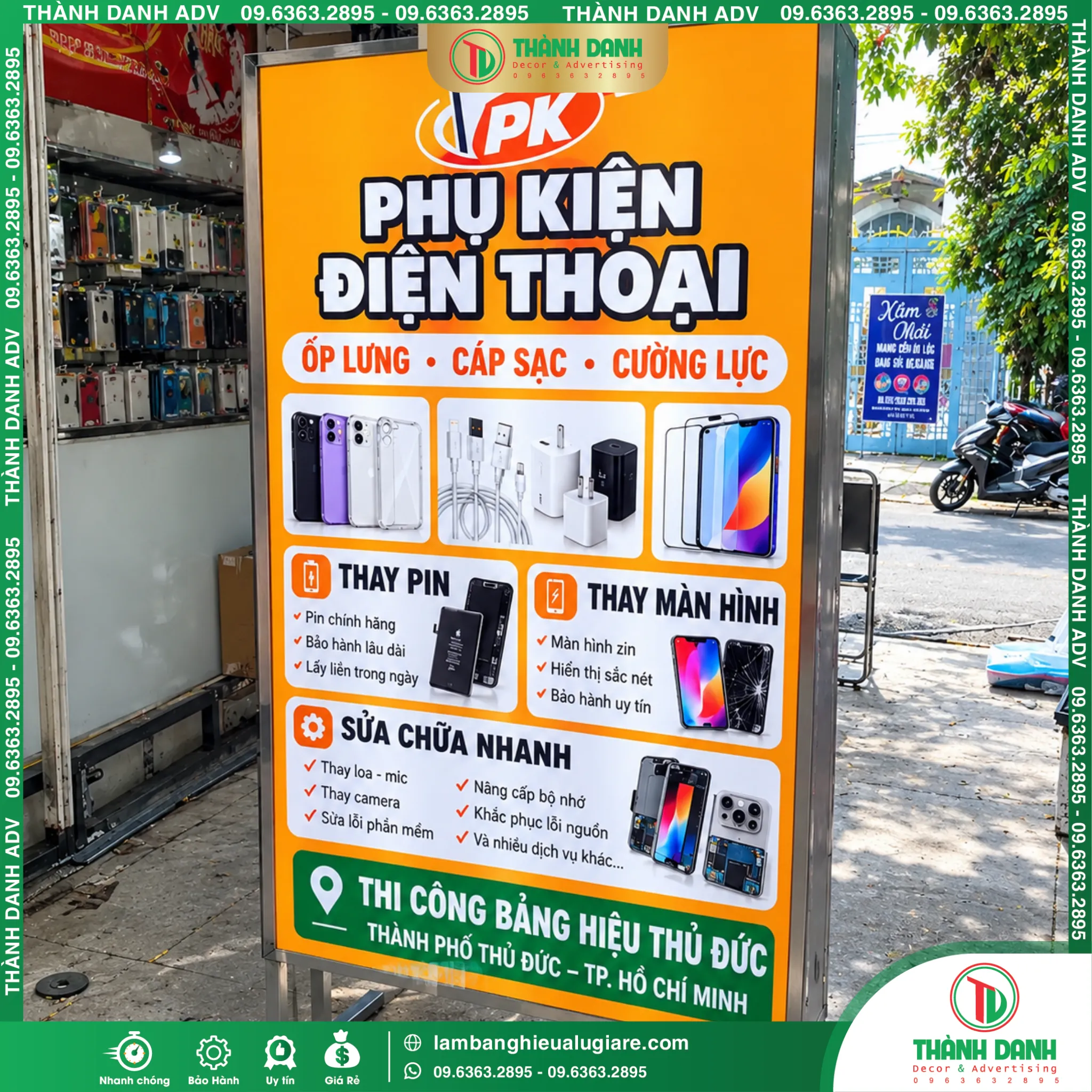 Hộp đèn bạt Thủ Đức Phụ Kiện Điện Thoại In Sắc Nét