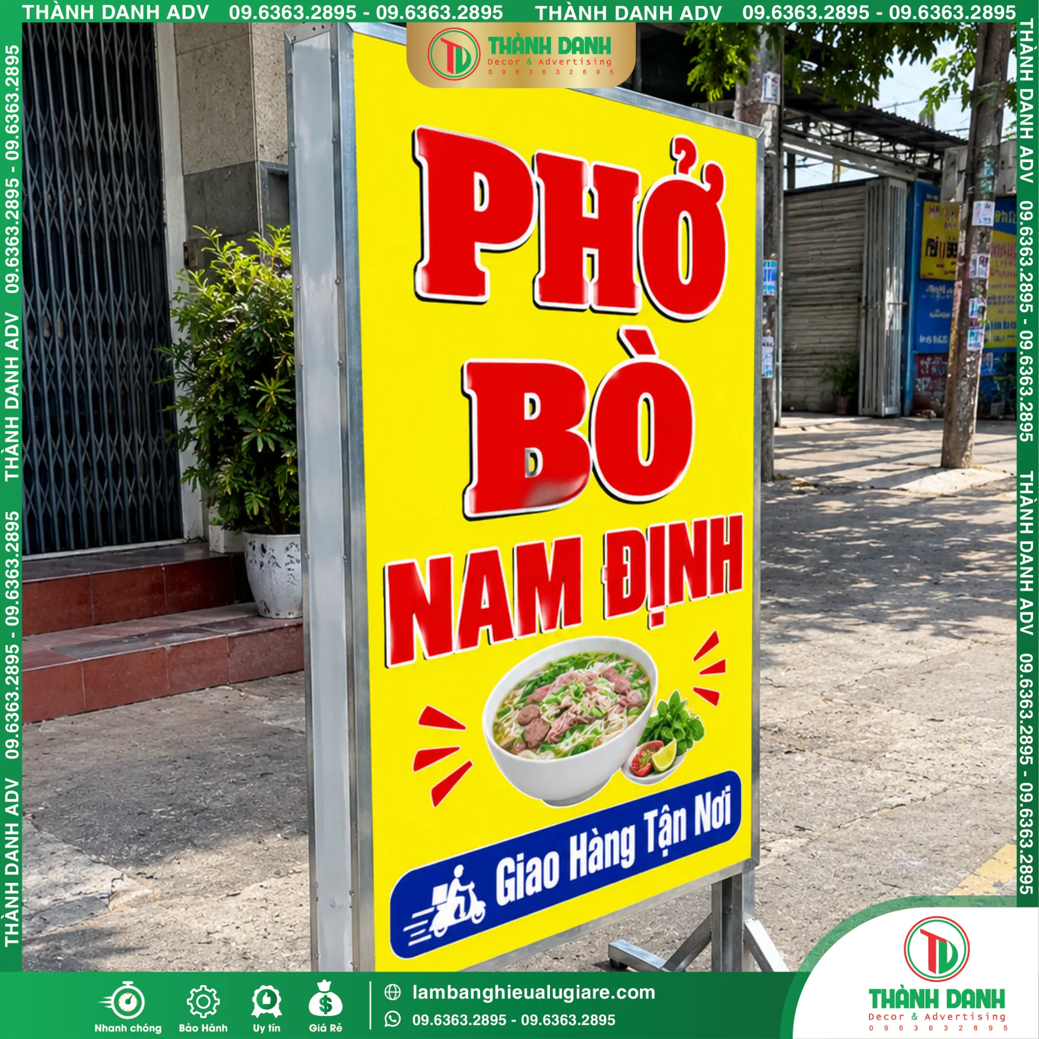 Hộp Đèn Bạt Phú Nhuận Quán Phở Bò Nam Định Bền Đẹp