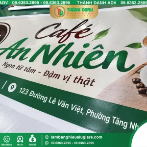 In Bạt Hiflex quận 9 Cafe An Nhiên In Sắc Nét, Đúng Yêu Cầu