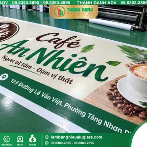 In Bạt Hiflex quận 9 Cafe An Nhiên In Sắc Nét, Đúng Yêu Cầu