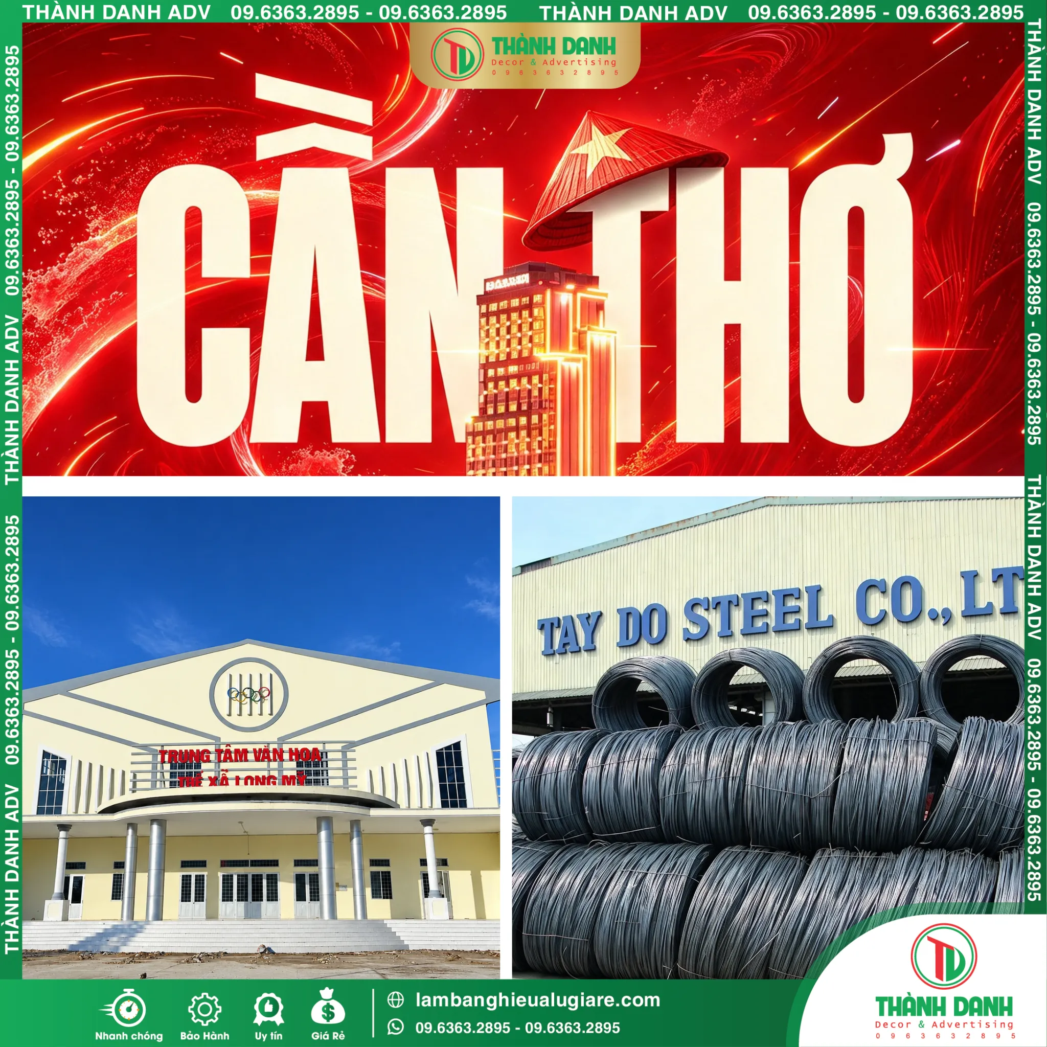 Làm Bảng Hiệu Cần Thơ Gía Rẻ, Trọn Gói Tại TPHCM