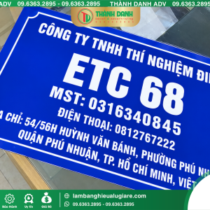 Làm Bảng Tên Công Ty ETC 68 Phường Phú Nhuận Gía Rẻ