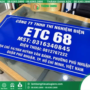 Làm Bảng Tên Công Ty ETC 68 Phường Phú Nhuận Gía Rẻ