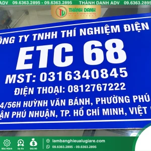 Làm Bảng Tên Công Ty ETC 68 Phường Phú Nhuận Gía Rẻ