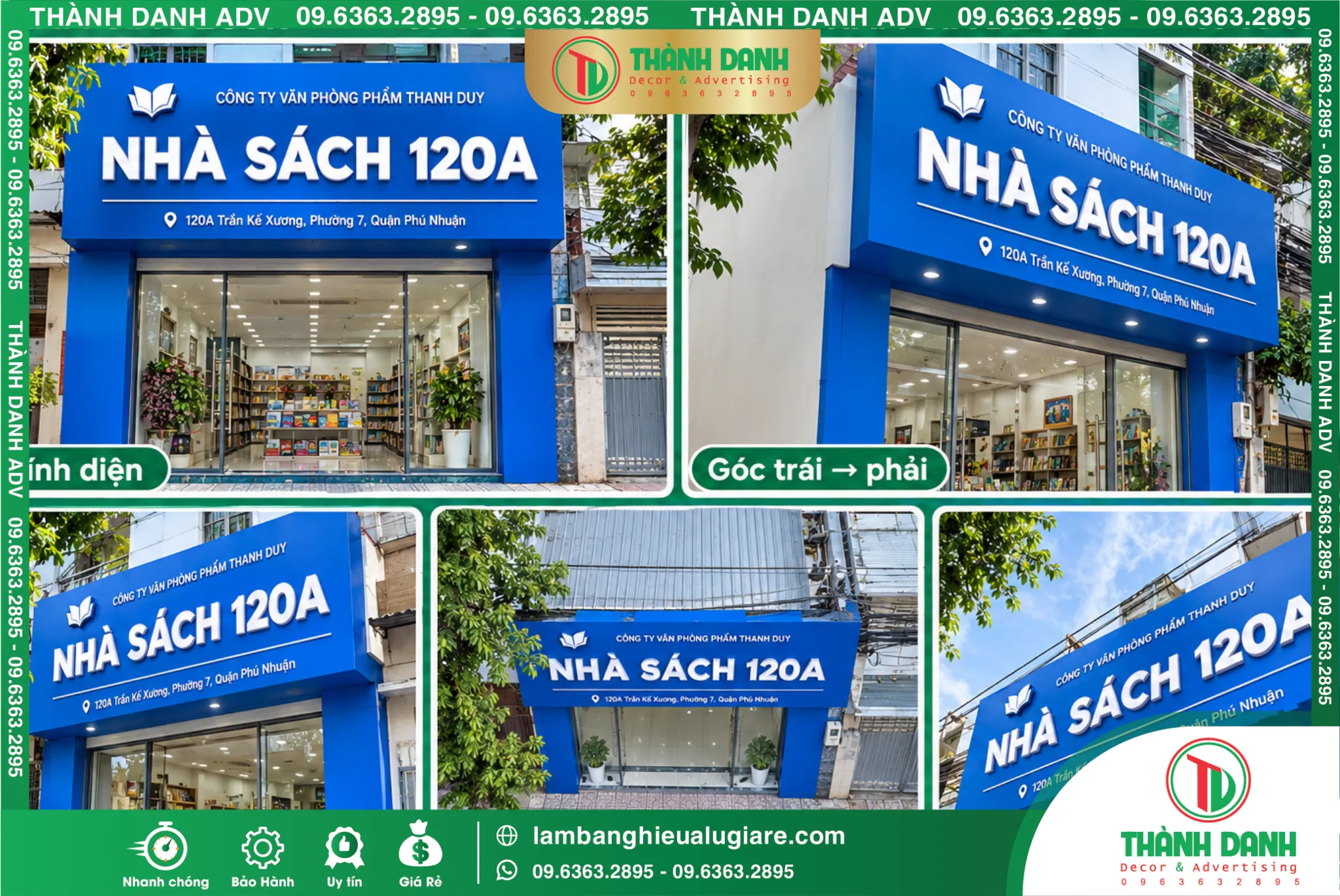 Thi Công Làm Bảng Hiệu Sài Gòn, Tân Định, Bến Thành, Cầu Ông Lãnh - Quận 1 Cũ