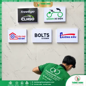 Gia Công Logo Công Ty Trên Tấm Alu Dán Decal Giá Rẻ