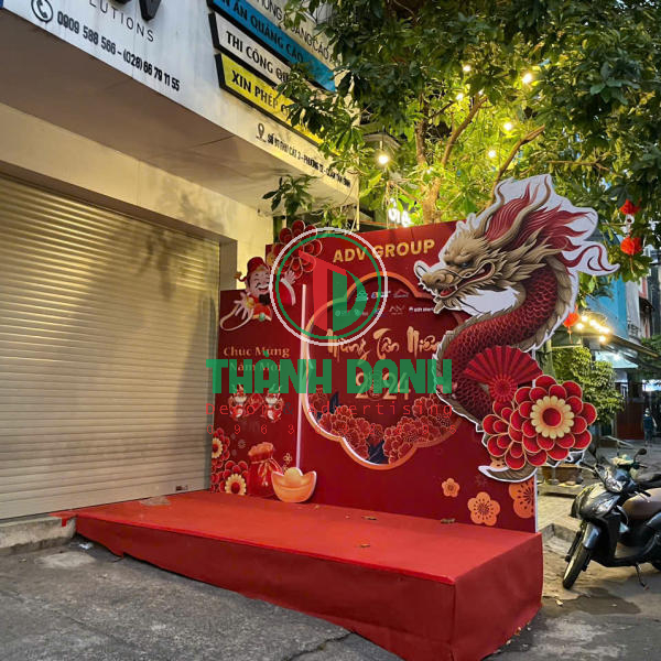  Làm backdrop Giỗ Tổ Hùng Vương tiệc tất niên 