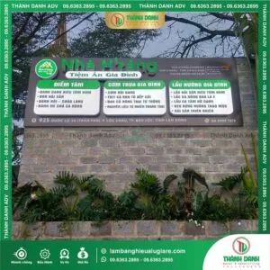 Bảng Hiệu Alu Chữ Nổi LED Sáng Mặt Mica Hông Formex Cho Nhà Hàng H’Răng