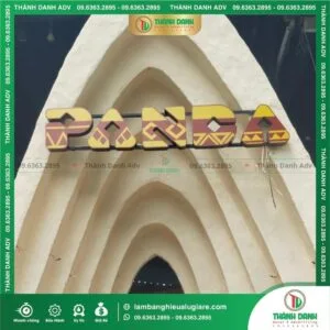 Gia Công Chữ Nổi Mica LED Hông Nhôm Cho Quán Nướng Panda