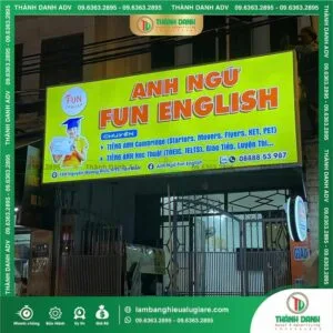 Làm Bảng Hiệu Hiflex LED thanh In UV Cho Trung Tâm Anh ngữ Fun English
