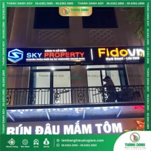 Làm Bảng Hiệu LED Nền Alu Chữ Nổi Mica Hông Formex Cho Fido Việt Nam