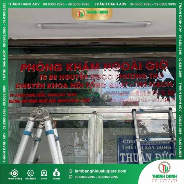 Quy trình gia công chữ nổi Mica hông Formex cho phòng khám ngoài giờ