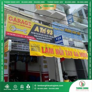 Quy trình làm bảng hiệu Hiflex in UV LED trợ sáng cho Garage A Trí 93