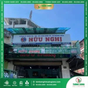 Tổng quan bảng hiệu Alu chữ nổi Mica hông Formex Công ty Hữu Nghị