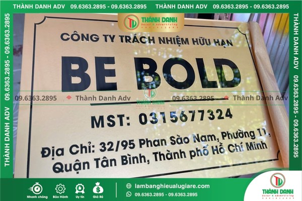 Bảng giá dịch vụ làm bảng tên Công ty mới nhất 2025