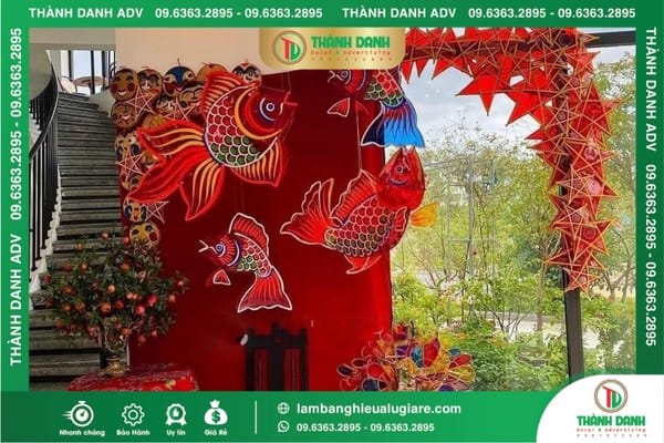 Làm backdrop trung thu mẫu ngôi sao cá chép