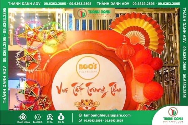 Làm backdrop trung thu mẫu ngôi sao đèn lồng