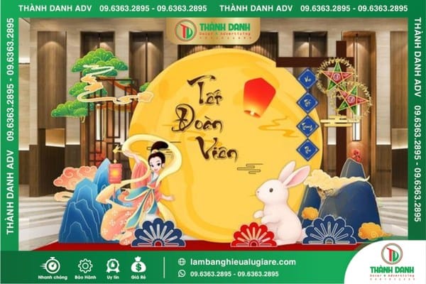 Làm backdrop trung thu mẫu trăng rằm và chị Hằng