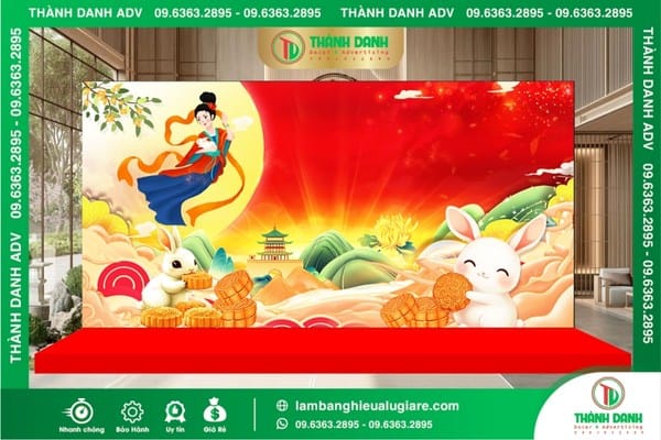 Thi công sân khấu Trung thu chị hằng và thỏ ngọc