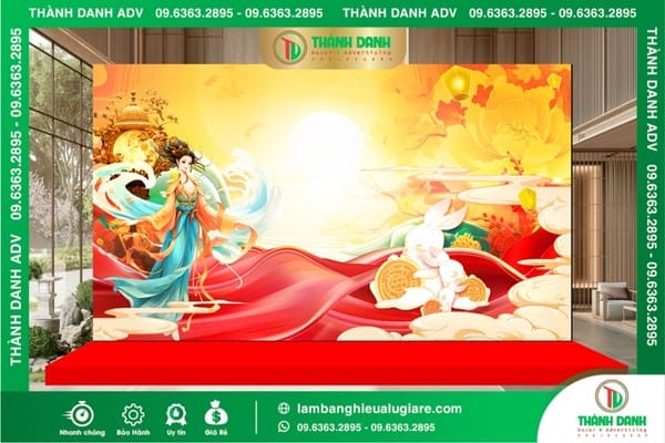 Thi công sân khấu Trung thu thỏ ôm bánh và chị Hằng