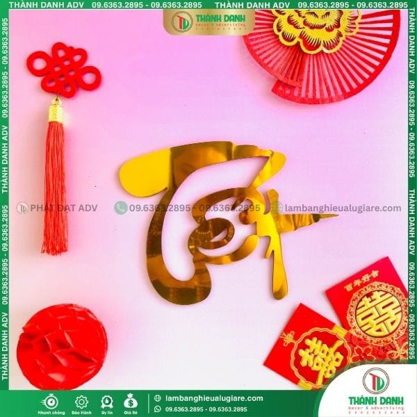 Ứng dụng thực tế mẫu chữ Tết trong trang trí không gian