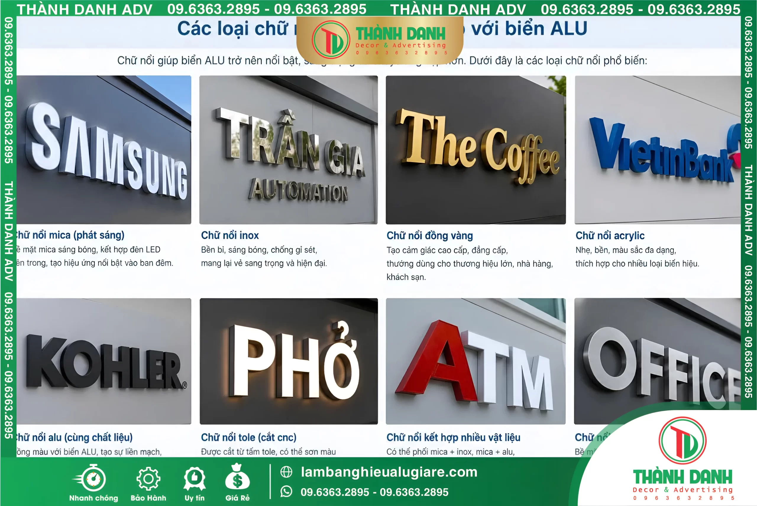 Mẫu Bảng Hiệu Giá Rẻ TPHCM – Alu, Mica, Hiflex, Chữ Nổi