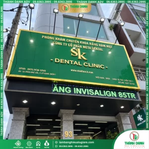 Bảng hiệu Alu chữ nổi Quận 1 Nha khoa SK - Mẫu Đẹp, Thi Công Thực Tế