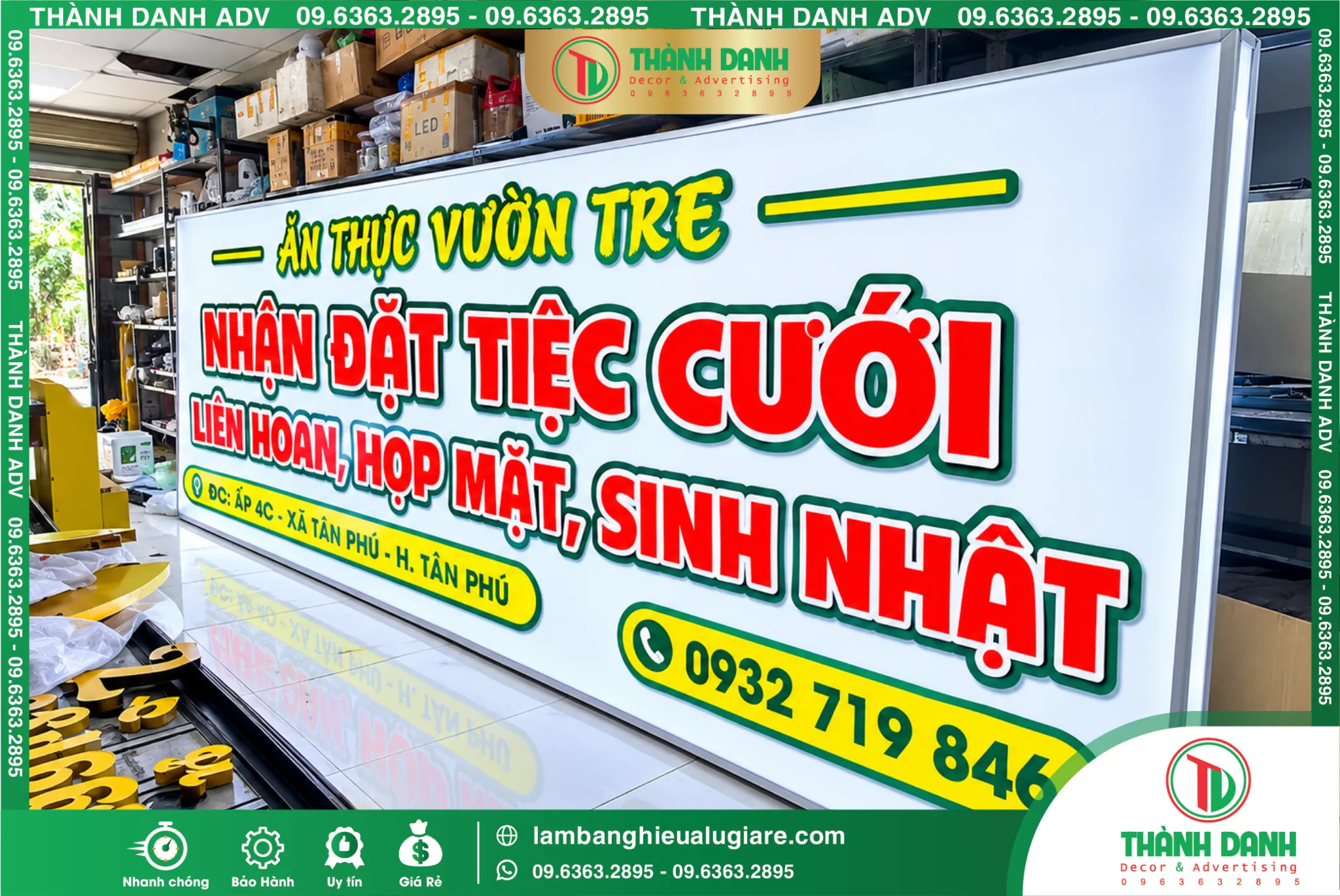 Bảng Hiệu Bạt Vườn Tre Không Gân Quận Tân Phú – Mẫu Đẹp, Giá Tốt