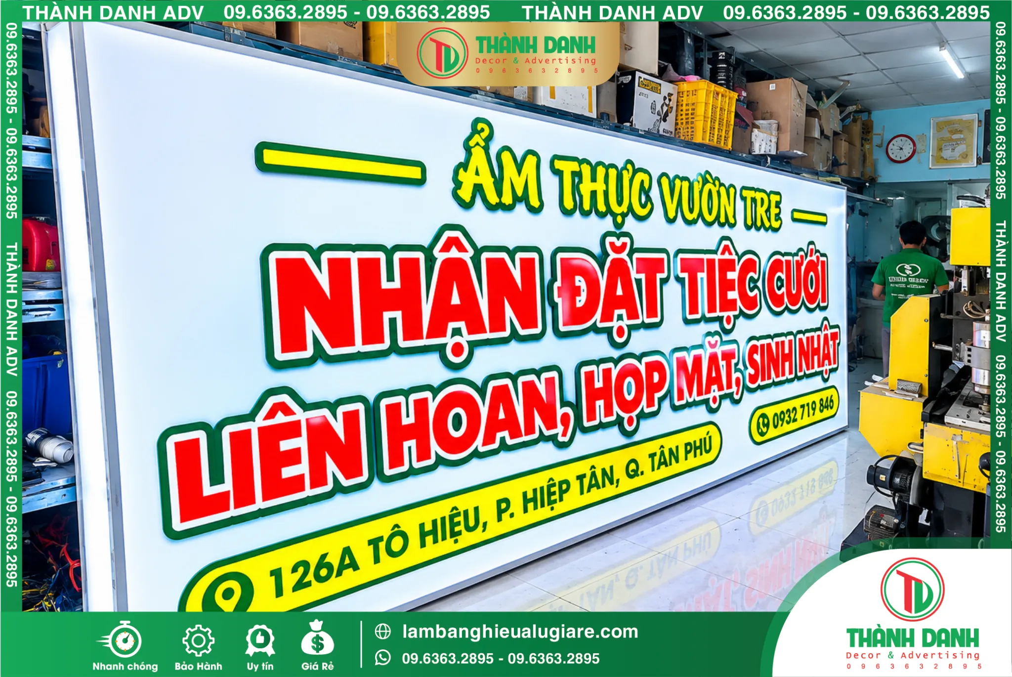 Bảng Hiệu Bạt Vườn Tre Không Gân Quận Tân Phú – Mẫu Đẹp, Giá Tốt