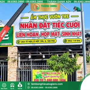 Bảng Hiệu Bạt Vườn Tre Không Gân Quận Tân Phú – Mẫu Đẹp, Giá Tốt