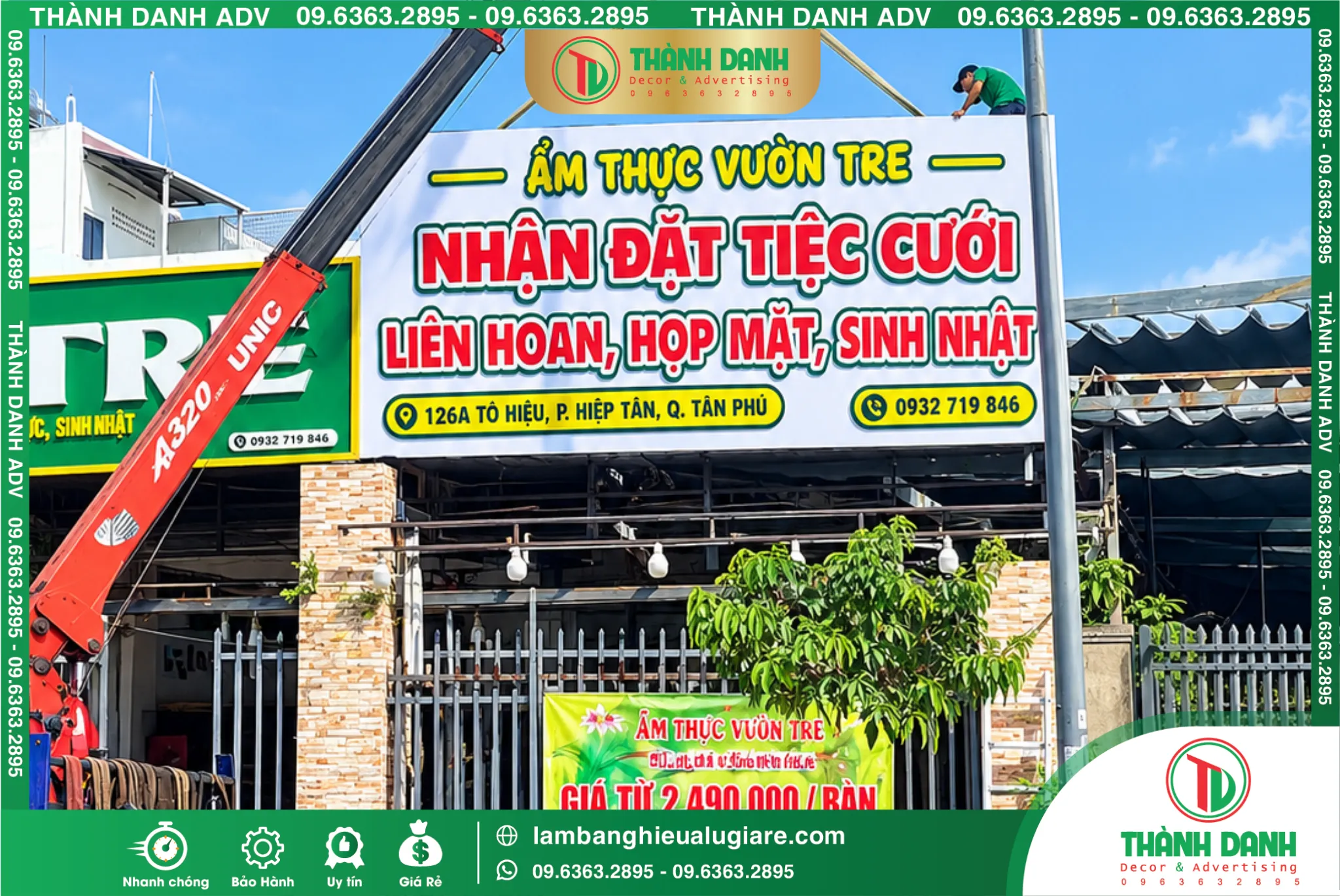 Bảng Hiệu Bạt Vườn Tre Không Gân Quận Tân Phú – Mẫu Đẹp, Giá Tốt