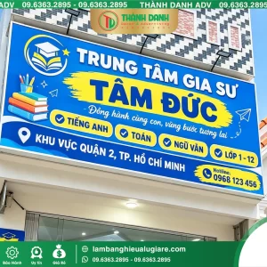 Bảng Bạt Quận 2 Trung Tâm Gia Sư Tâm Đức - Thiết kế đơn giản