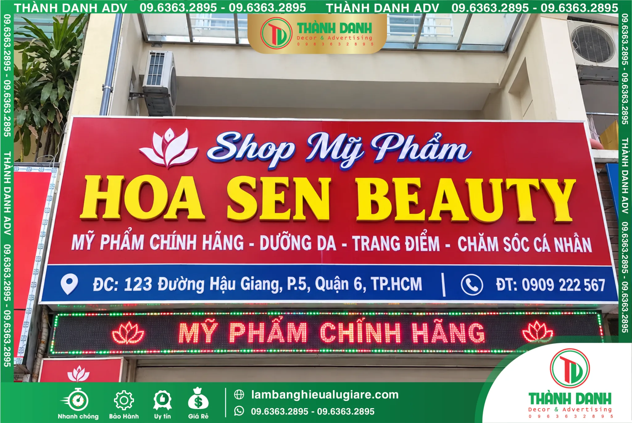 Bảng Bạt Quận 6 Hoa Sen Beauty – Mẫu Đẹp, Giá Tốt