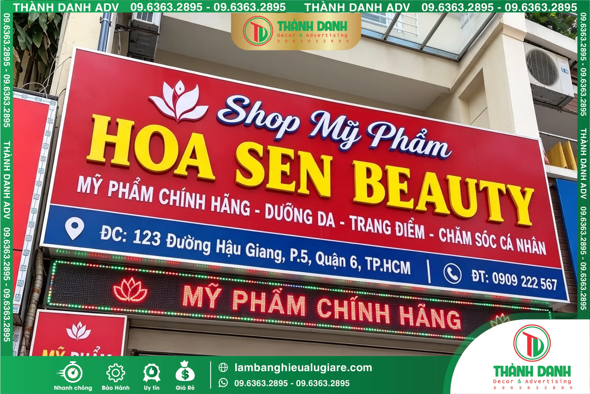 Bảng Bạt Quận 6 Hoa Sen Beauty – Mẫu Đẹp, Giá Tốt