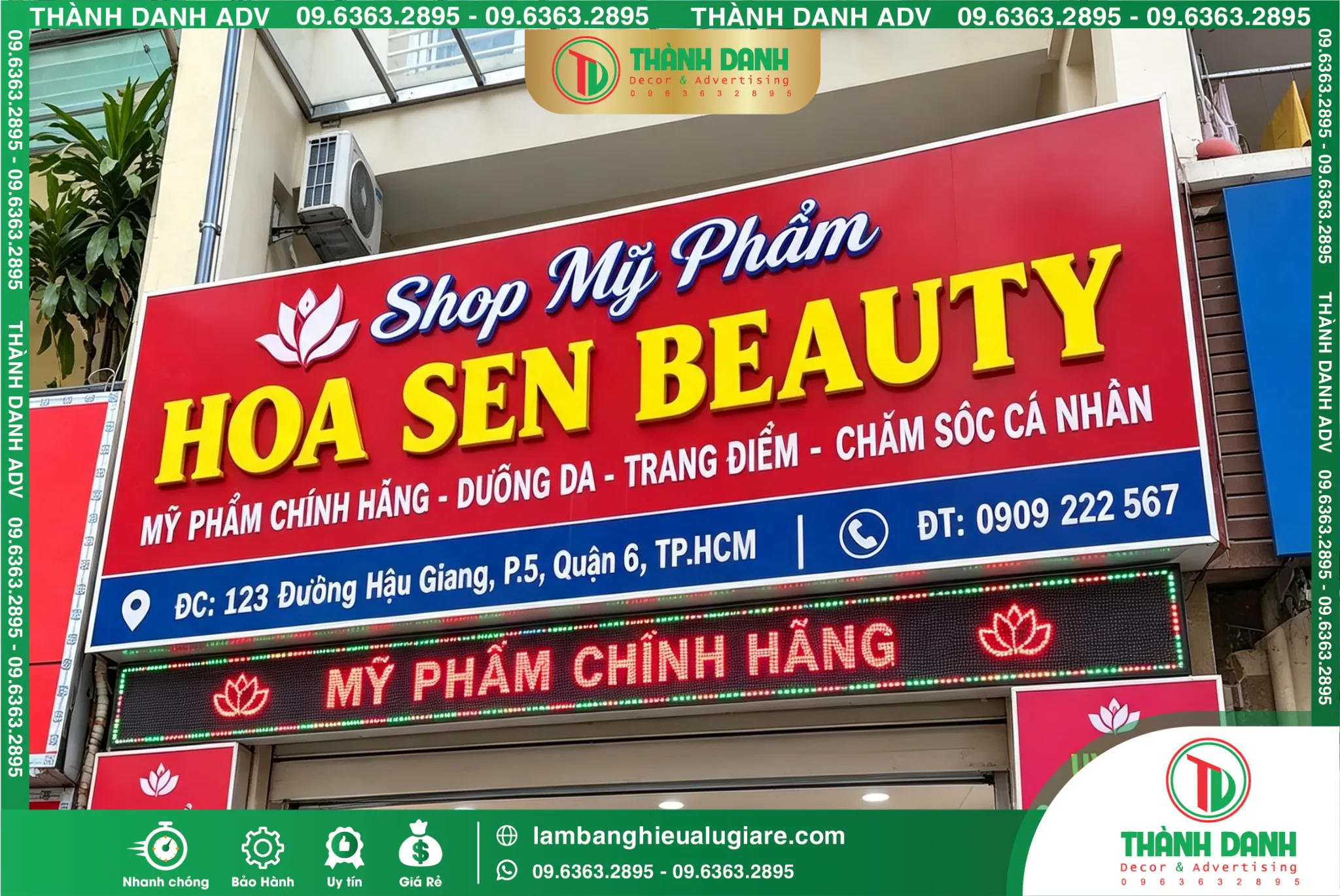 Bảng Bạt Quận 6 Hoa Sen Beauty – Mẫu Đẹp, Giá Tốt