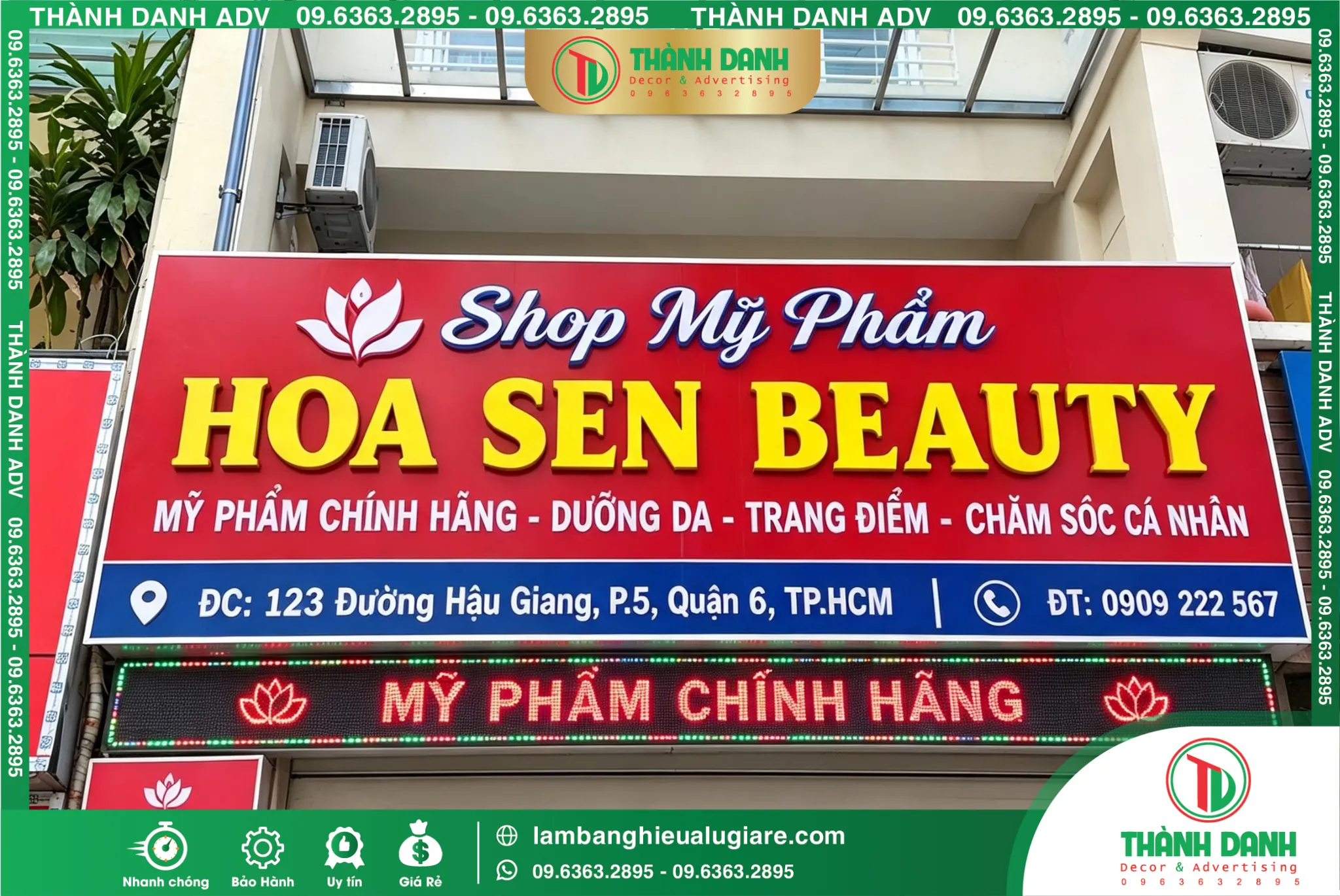 Bảng Bạt Quận 6 Hoa Sen Beauty – Mẫu Đẹp, Giá Tốt
