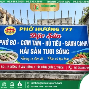 Bảng Bạt Quận 7 Phở Hương 777 – Mẫu Đẹp, Giá Tốt, Thi Công Thực Tế
