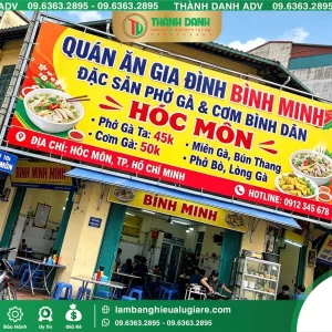 Bảng Bạt Hóc Môn Quán Ăn Gia Đình Bình Minh – Thi Công Thực Tế
