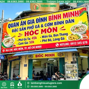 Bảng Bạt Hóc Môn Quán Ăn Gia Đình Bình Minh – Thi Công Thực Tế