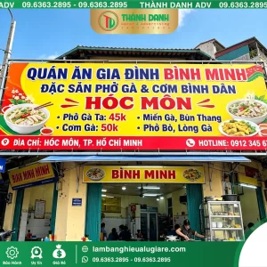 Bảng Bạt Hóc Môn Quán Ăn Gia Đình Bình Minh – Thi Công Thực Tế